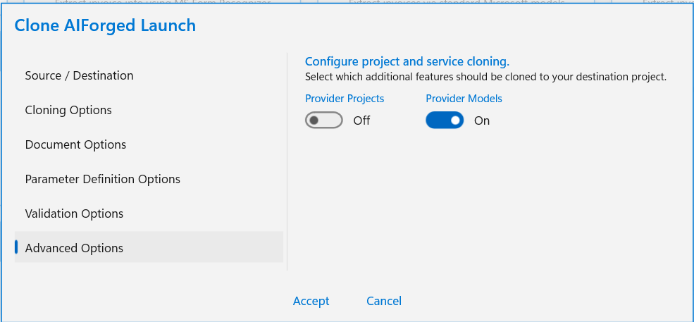 Cloning Provider Options