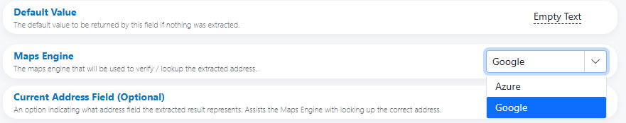 Address — Maps Engine selection