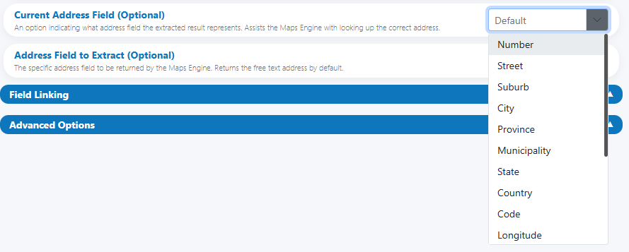 Address - Field Dropdowns