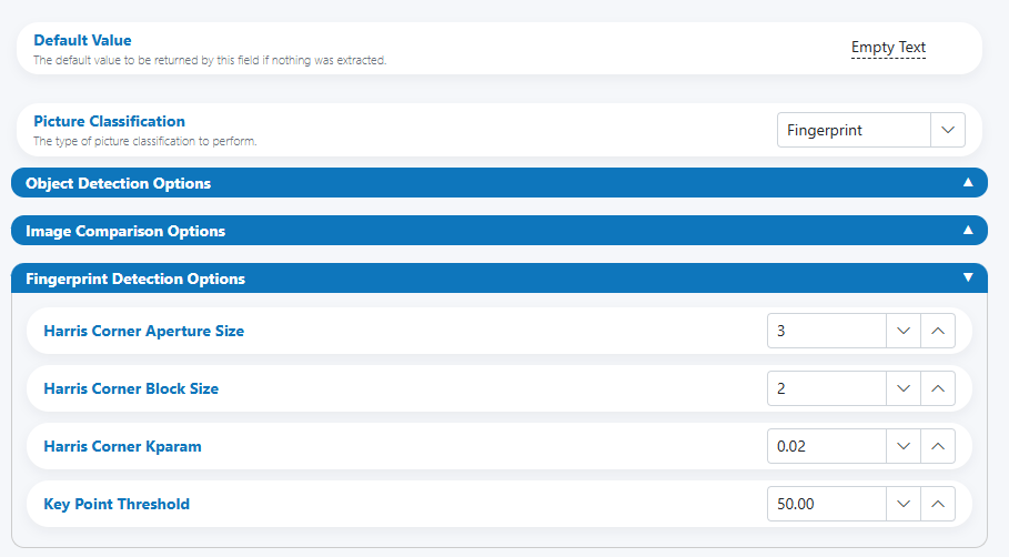 Picture — fingerprint detection options