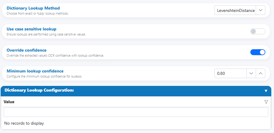 Lookup — options and configuration