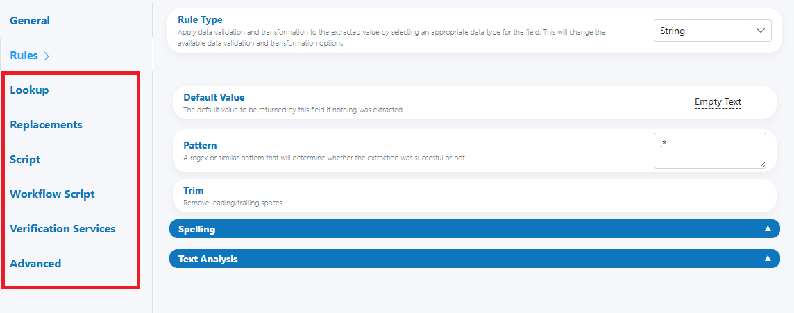 Parameter Configuration — Field Enhancements navigation